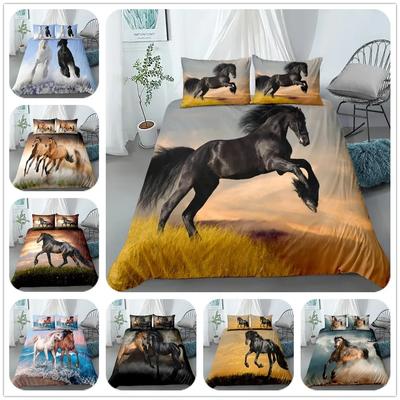 3d Oiling Running Horse Duvet Cover Set Queen Bed Linen Set Bedroom Comforter Set De Home Luxury Home Textiles Drop Ship