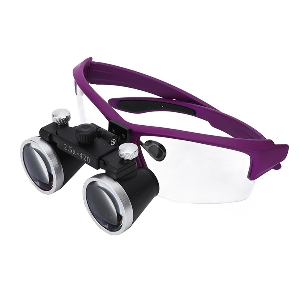 Dental Loupes Magnifying Glasses with LED Light 2.5X Headband Magnifying Glass 100‑240V US Plug