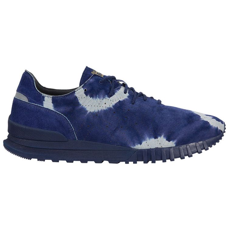 Onitsuka Tiger Samsara Suede Casual Comfortable Slip Resistant Durable Low Top Lifestyle Shoes Men sneaker Tie-Dye-Blue D7H0L-4949
