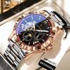 Luxury Men Clock Hollow Tourbillon Automatic Mechanical Watch Waterproof Luminous Stainless Steel Watches+Box