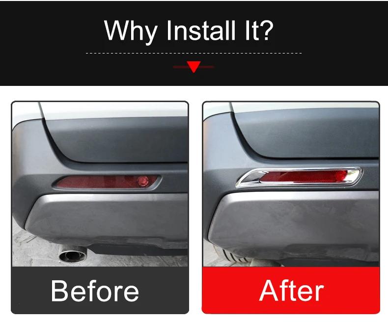 For Toyota RAV4 RAV 4 2019-2022 2023 2024 Chrome Rear Foglight Cover Sticker Tail Fog Lights Lamp Trim Exterior Accessories,2pcs.