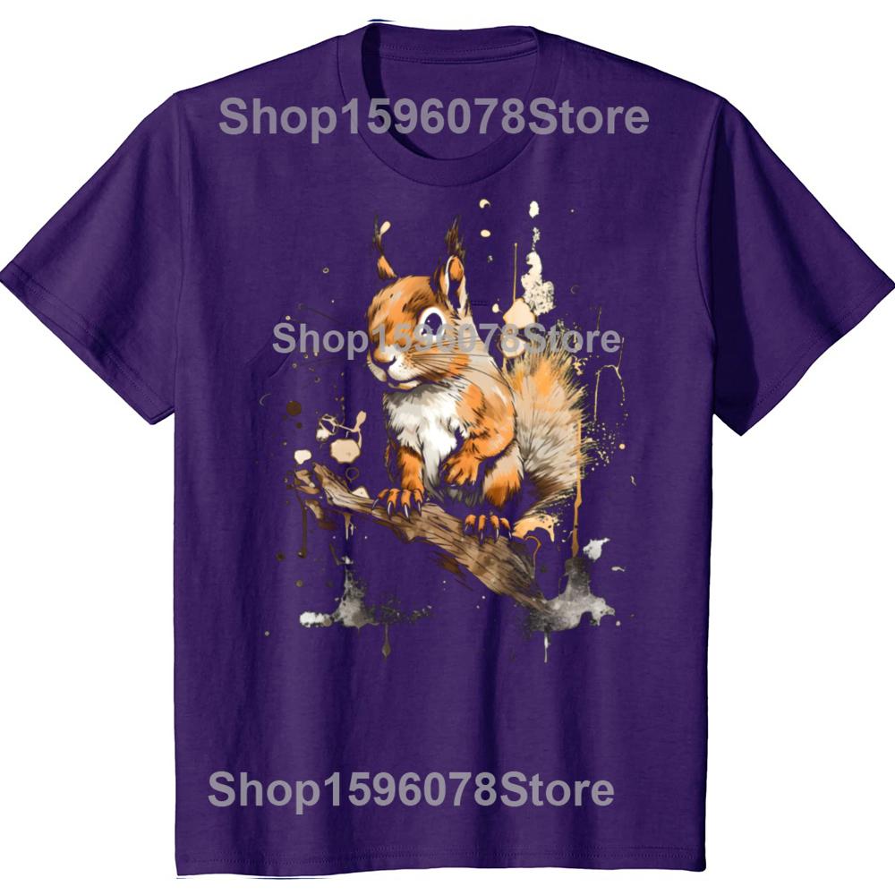 Funny Squirrel T Shirts Cotton Streetwear Short Sleeve Birthday Gifts Mens Clothing Fashion Casual Loose Oversized T Shirt