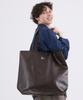 The-Abon Fisherman Faux Leather Big Tote Bag Black
