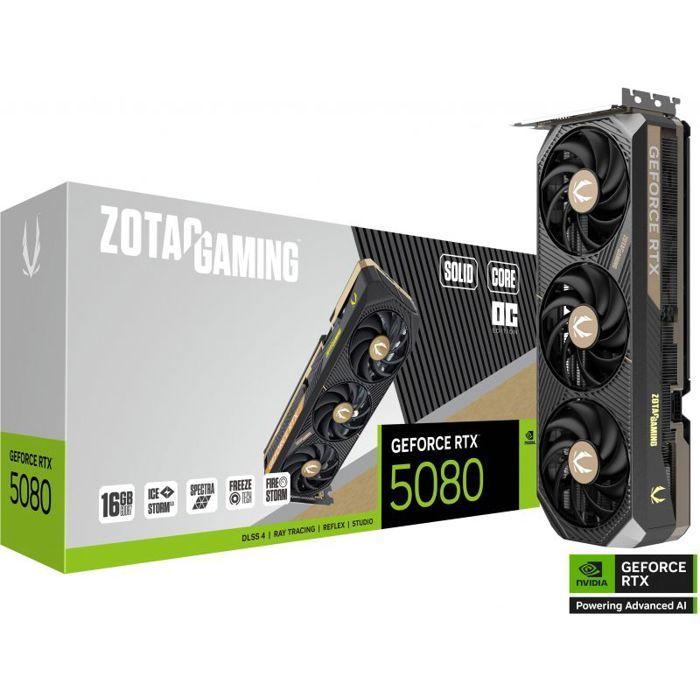 ZOTAC - Grafikkarte Gaming - GeForce RTX 5080 - Solid Core OC - 16 GB