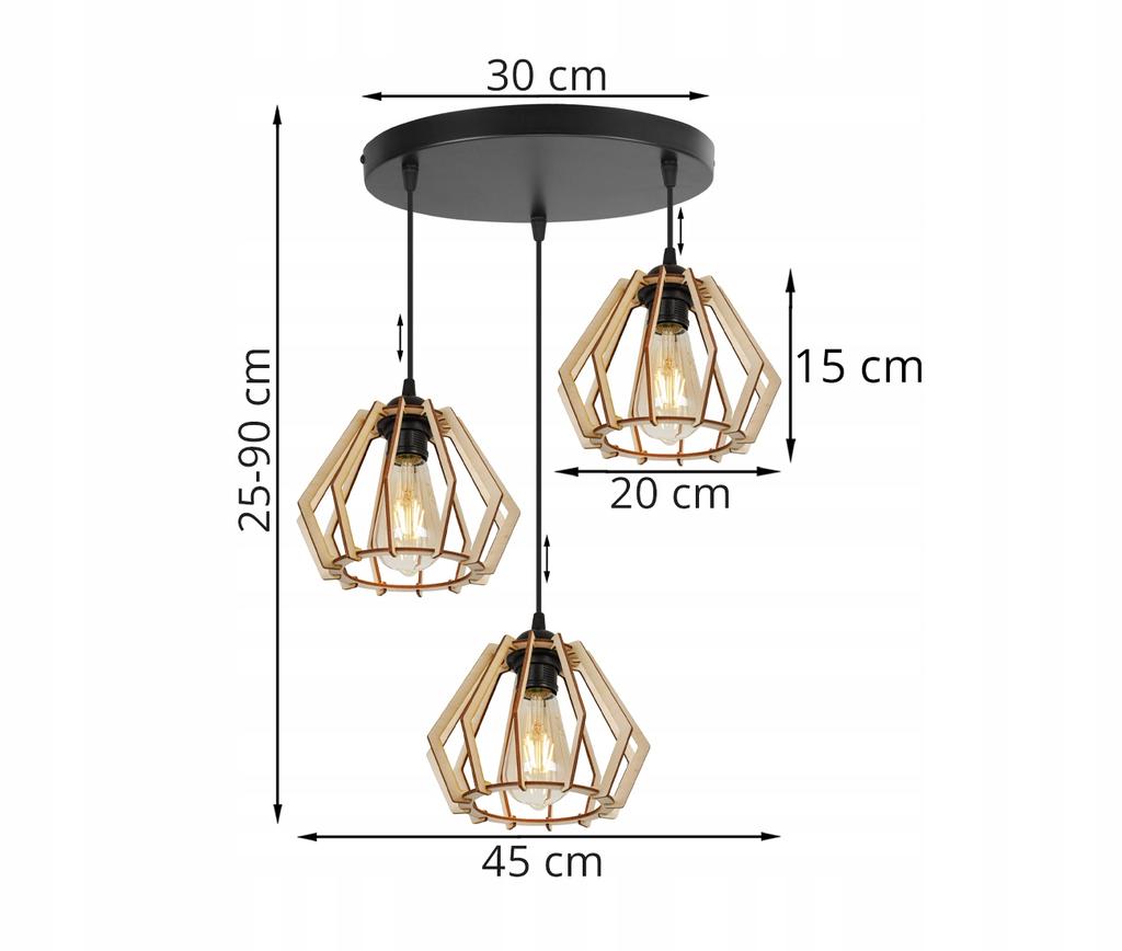 MODERN WOODEN LED CEILING HANGING LAMP