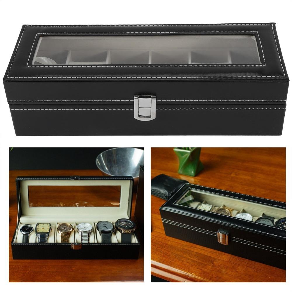 PU Leather Watch Storage Box Removable Cushions Watch Collection Case Leather Watch Box Travel