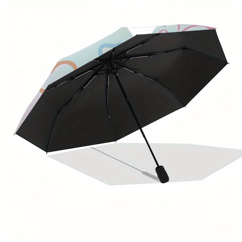 Disney Stitch Love Automatic Opening and Closing Umbrella - Suitable for All Occasion and Business Umbrella, Unisex Portable Tri-fold Small