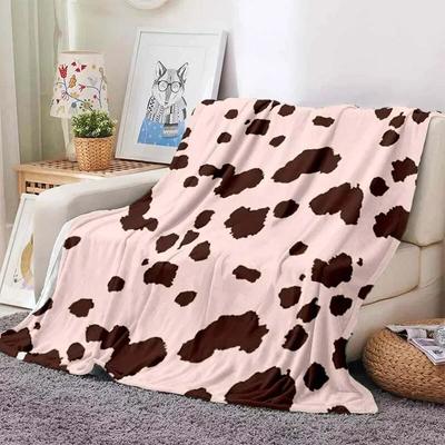 Cow Pattern Pattern Blanket Fashion Art Flannel Thin Blanket Portable Home Travel Office Lunch Break Blanket