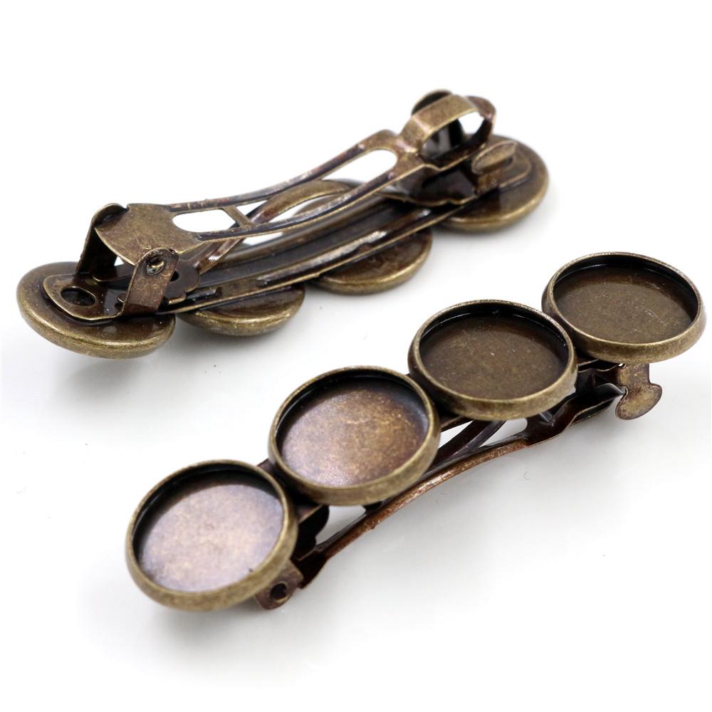 5pcs 12mm with 4 cameo High Quality 6 Colors Plated Copper Material Hairpin Hair Clips Hairpin Base Setting