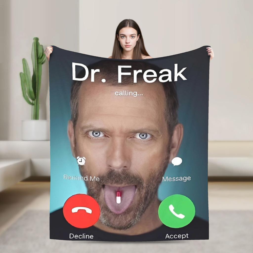 House MD Blanket Hugh Laurie Dr House Plush Vintage Warm Throw Blanket for Chair Covering Sofa Spring Autumn