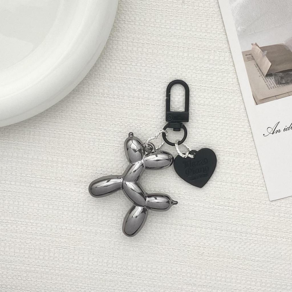 Stylish Heart Balloon Dog Keychain Bag Charm - DIY Personality Pendant