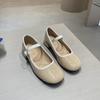 Genuine leather new French retro thick heel with Mary Jane shoes women's shallow mouth jk single shoes small leather shoes