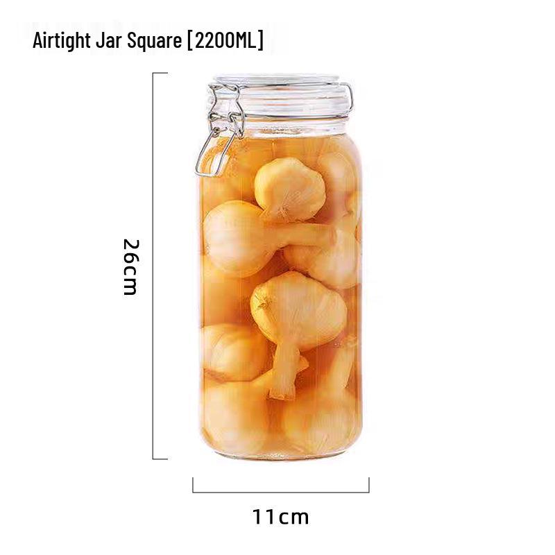 Transparent Glass Sealable Food Storage Jar & Pickling Crock