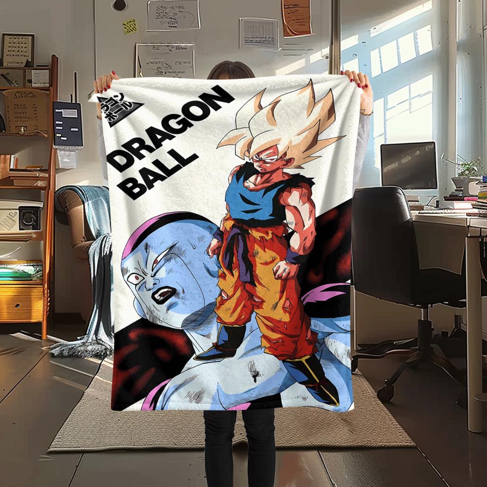 

Фланелевое одеяло с принтом персонажей Dragon Ball, Высококачественное, Удобное для всех сезонов, Декор для дома, Тепло и уют, Идеально для рождественских подарков 80cm x 120cm