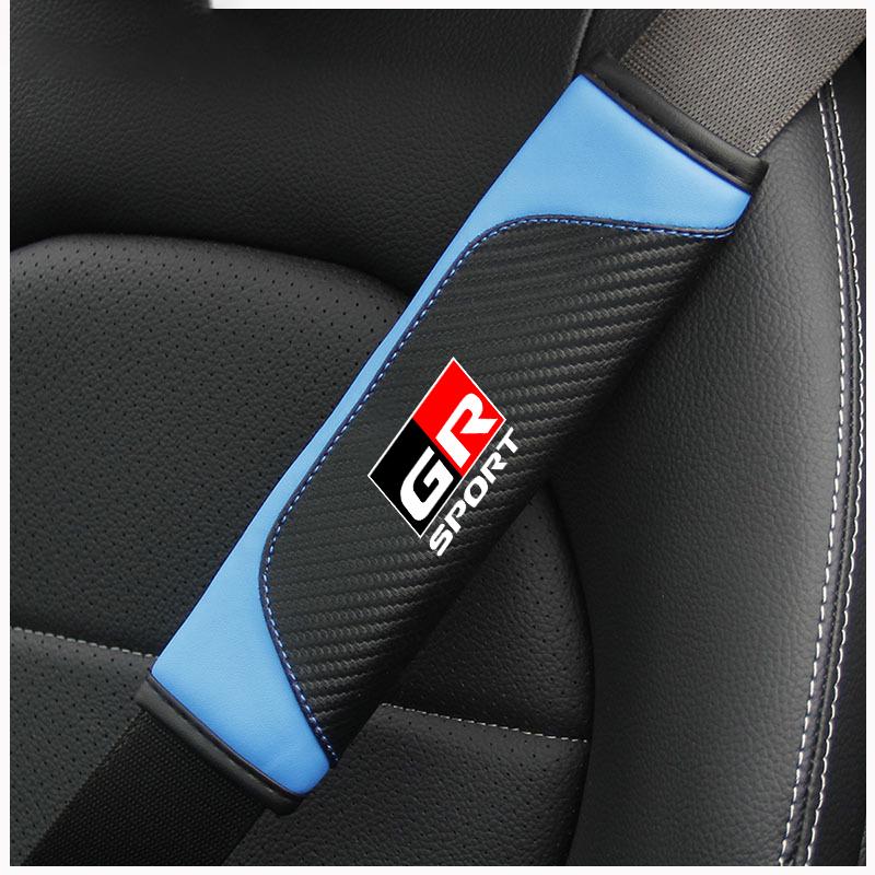 

2Pcs Leather Car Safety Belt Shoulder Protector Cover Pad For Toyota GR Sport CHR Yaris Hilux Rav4 Supra Auto Interior Accessory