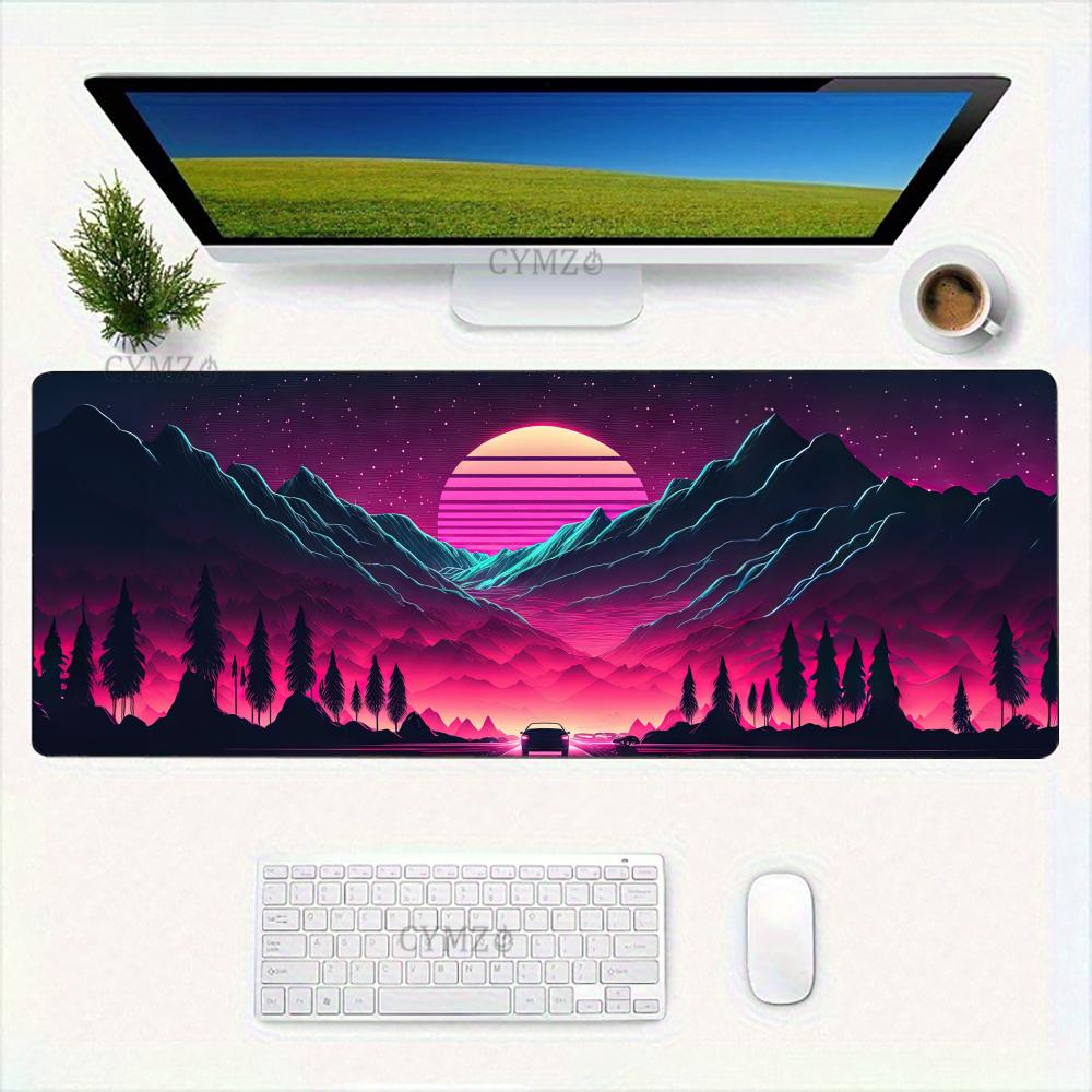 Chinese Style MTG TCG Game Playmat with Chinese Character Hao (NumberSign) Digital Numbers and and Logo CYMZO Element 30x80x0.2cm