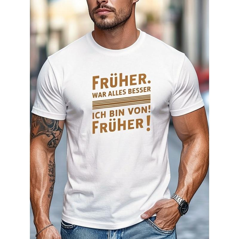 Men'S Casual Round Neck T-Shirt For Summer With 'Everything Was Better Before' Design