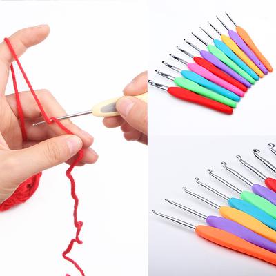 Good Soft Grip Crochet Hook Craft Yarn Aluminium Knitting Needles 0.20 - 10mm 1PC Hooks Needles Sewing Tools Weave