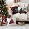 45X45Cm Truck Christmas Tree Reindeer Pillowcase Bedroom Cushion Cover 100% Polyester Living Room Cushion Pillowcase Home Decor