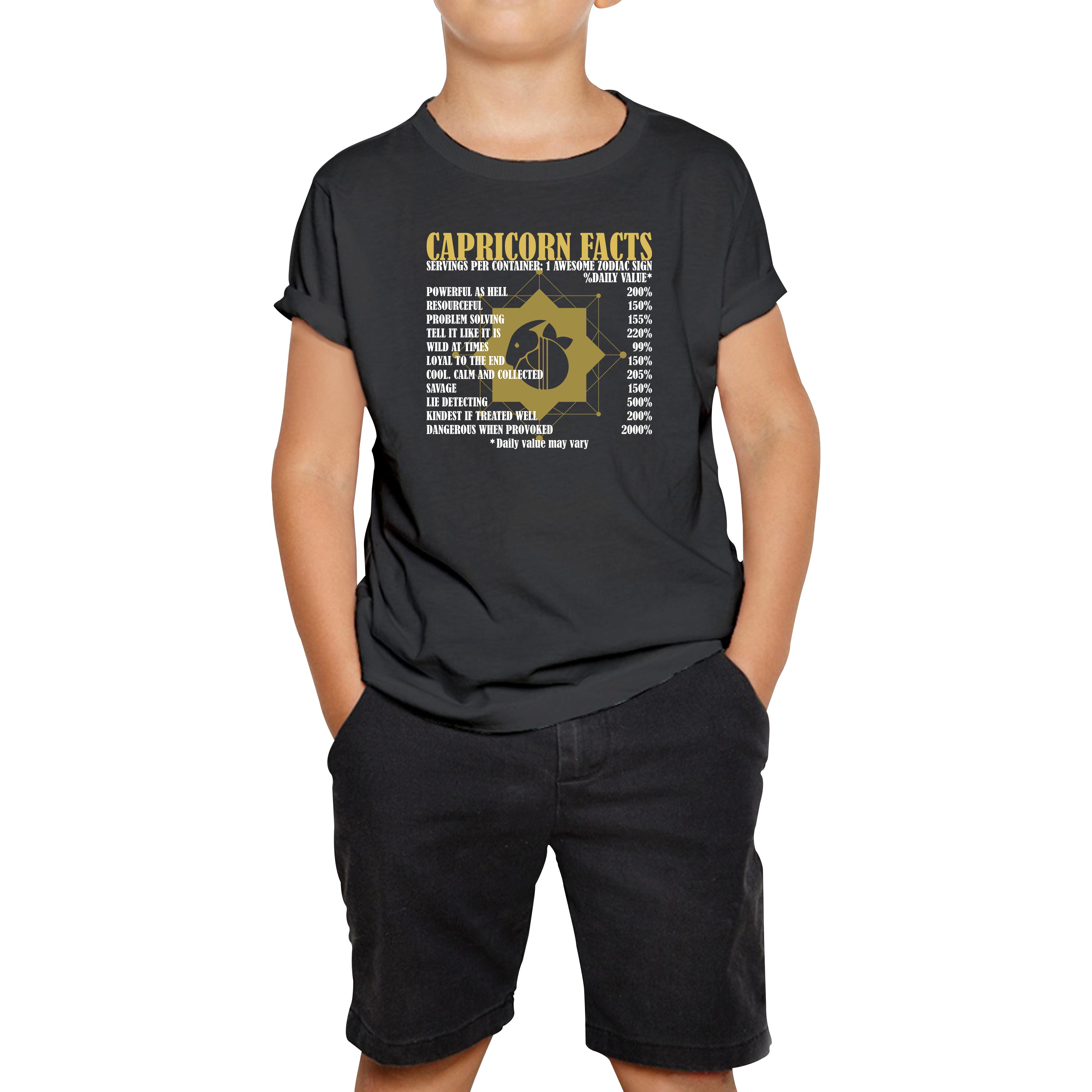 Capricorn Facts Horoscope Zodiac Astrological Sign Astrology Signs Birthday Present Kids Tee 100