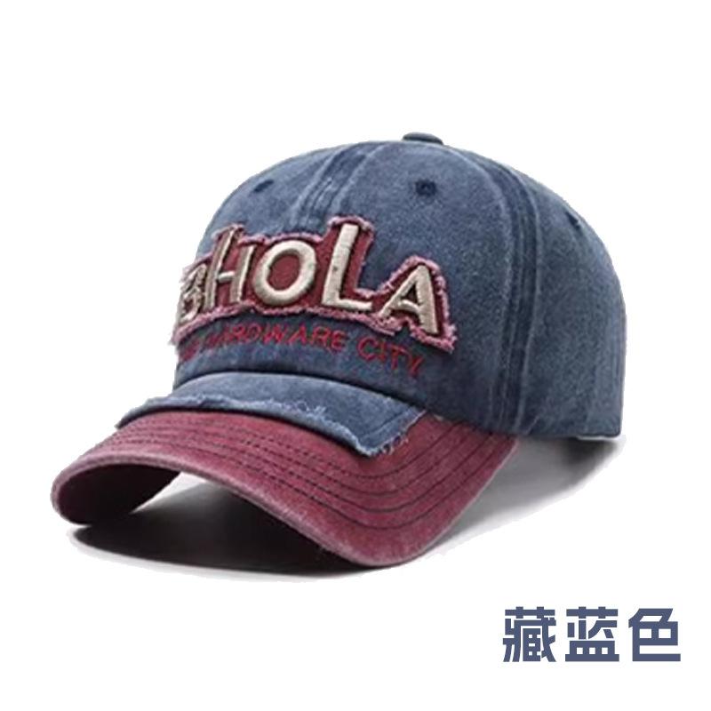 Spring and Autumn Baseball Cap Retro Alphabet Fashion Color Matching Sunscreen Cap Versatile Embroidered Hat