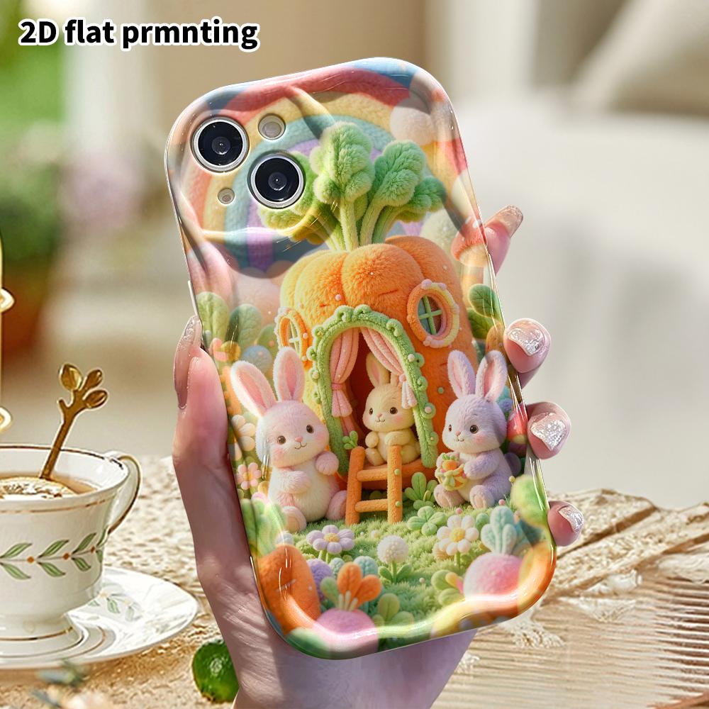 Phone Case: 2D Flat, Suitable for iPhone 18, 17, 16, 15, 14, 13, 12 Pro Protective Case, Carrot House, Perfect Christmas and Halloween Holiday Gift