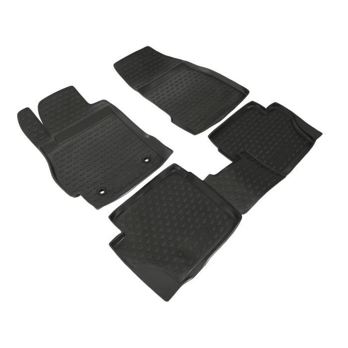 Tapis De Sol En Caoutchouc 3D Exclusive - J&amp;J AUTOMOTIVE - Mazda 2 2007-2014 - Noir - Antidérapant - Sur Mesure