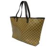 Used 9539 GG Crystal Tote 211525 7924 Brown Plastic Coated Interlocking G Charm Beige Unisex from Japan AUTHENTIC
