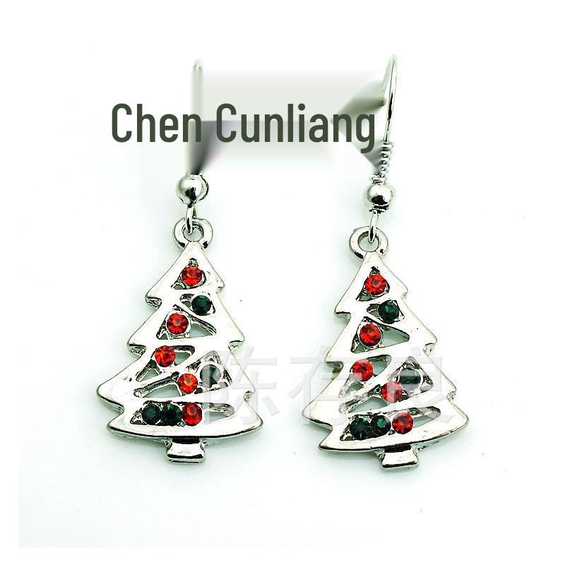 European & American Christmas Tree Pendant Earrings for Women - Versatile Holiday Jewelry