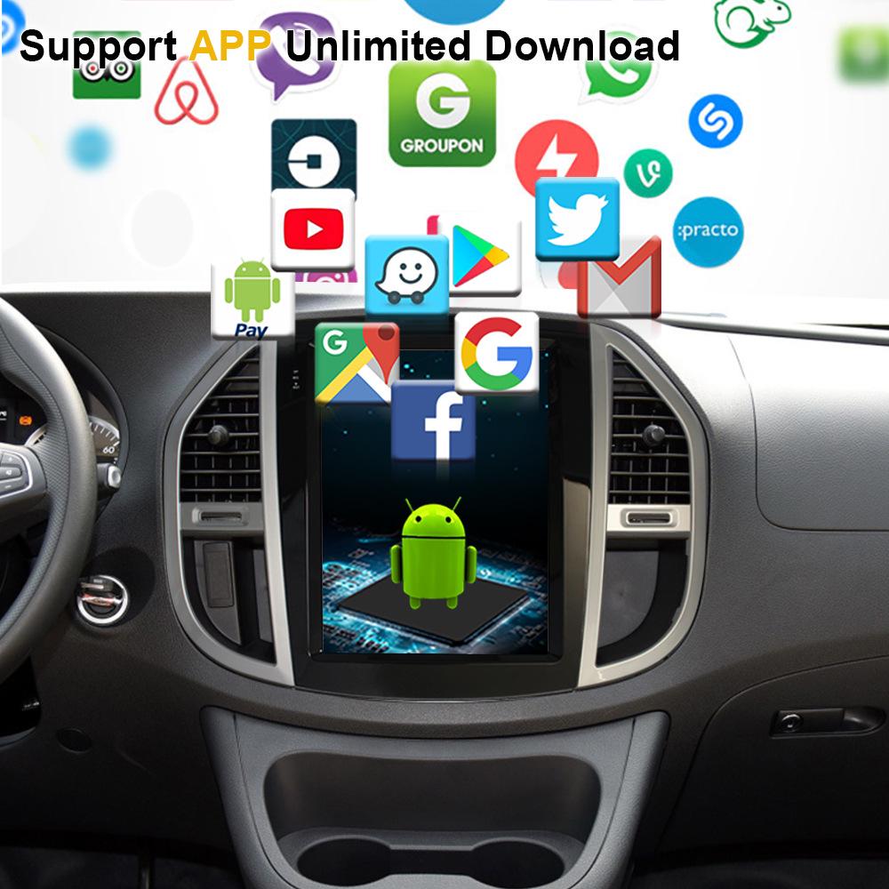 Bluetooth MP5 Player with Wireless CarPlay for 2016 VITO Metris - Smart Central Control Screen