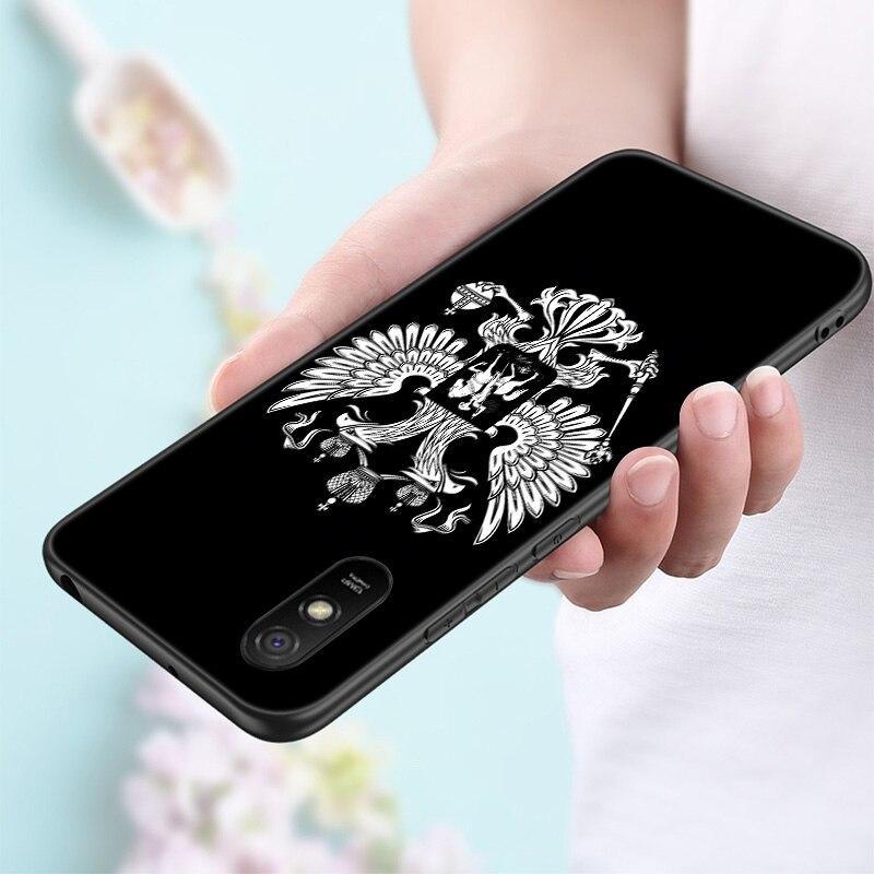 Russia Russian Flags Emblem Silicone Phone Case For Xiaomi Redmi Note 11 10 9 8 Pro 11T 10T 10S 9S 8T 9 9A 9C 9T Black Cover