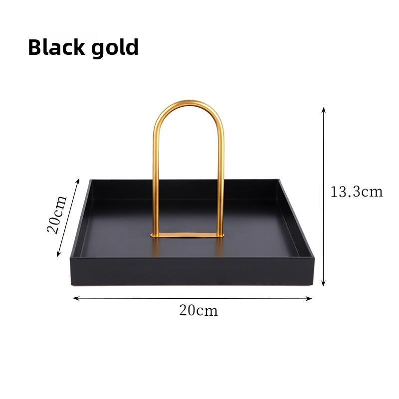 

Simple and Modern Round Hand-held Tray, Living Room Entrance, Small Items, Desktop Storage Tray, and Storage Tray Square gold inlaid