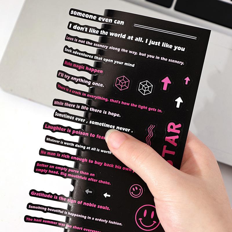 

Yuezhen Calligraphy Retro Long Strip Creative English PET Journal Stickers