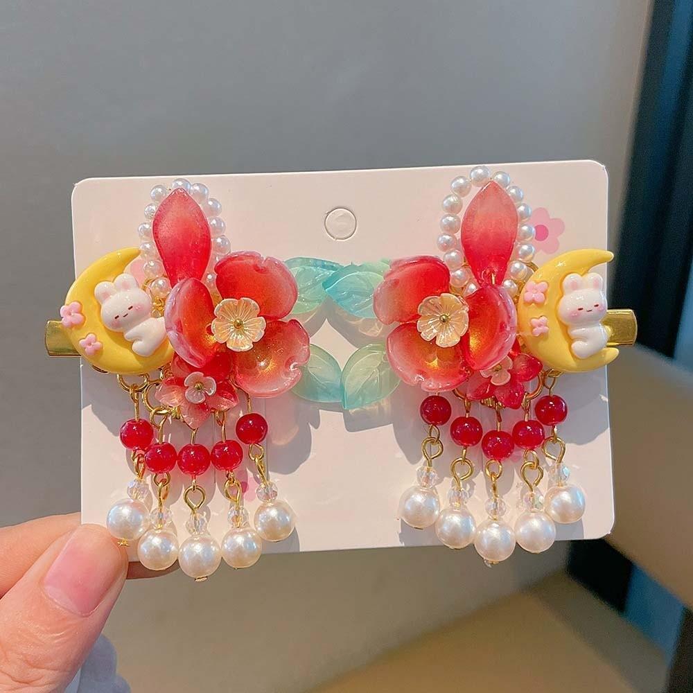 1 Pair Vibrant Color Hanfu Hair Clips Double Clip Fairy Hairpins  Princess Styling Style 4