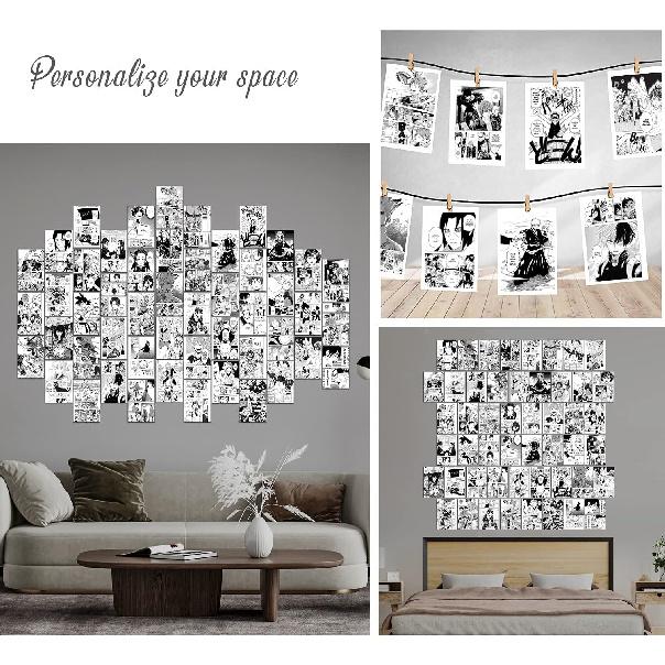 WOONKIT Anime Posters Pack - 50PCS 4X6 INCH MHA Anime Wall Collage Kit for Bedroom Wall, Dorm Decor, Teen Room Aesthetic