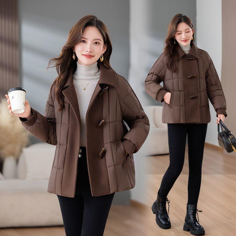 Palton de Iarnă Căptușit cu Bumbac Femei Modă Amestec de Lână Jachetă Largă Doamne de Vârstă Mijlocie Îmbrăcăminte Exterioară Elegantă