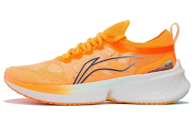 Li Ning Feidian Discovery Running Shoes Men s Low Top Fluorescent Sweet Orange ARMS007-6 39