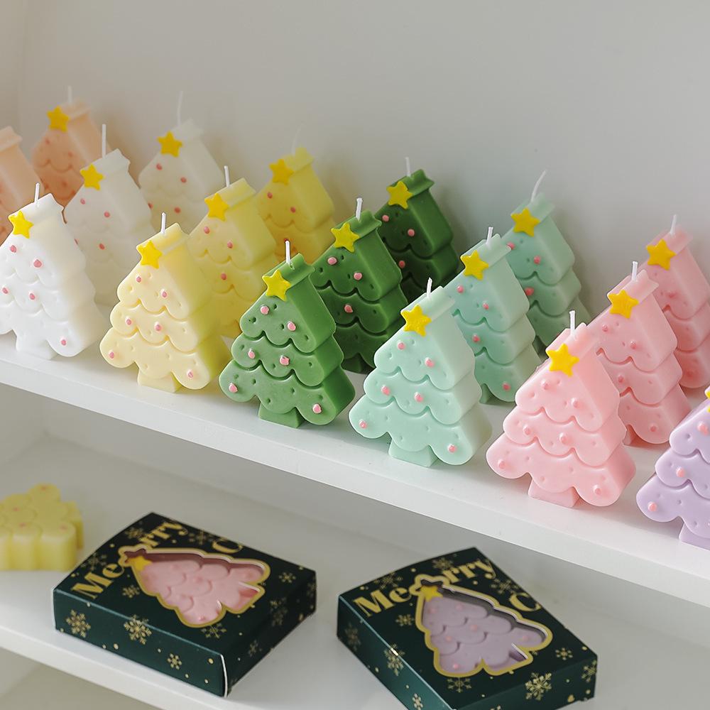 Christmas Tree Shaped Scented Candle Gift Box - Holiday Decoration & Souvenir