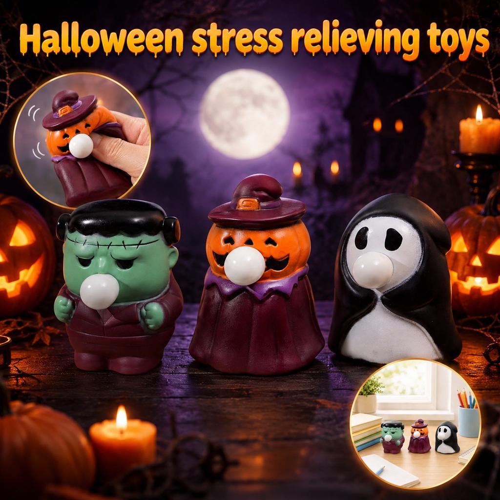 Halloween Squeeze Toy Ghost Stress Relief Squishy Soft Toy Halloween Party Favor Kids Sensory Toy Halloween Decoration