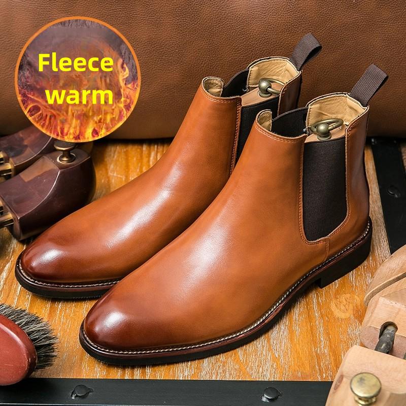 

Fashion New Men Retro Ankle Boots Black Brown Velvet High Top British Fashion Chelsea Boots Business Dress Boots Size 38-46 Men Boots 46