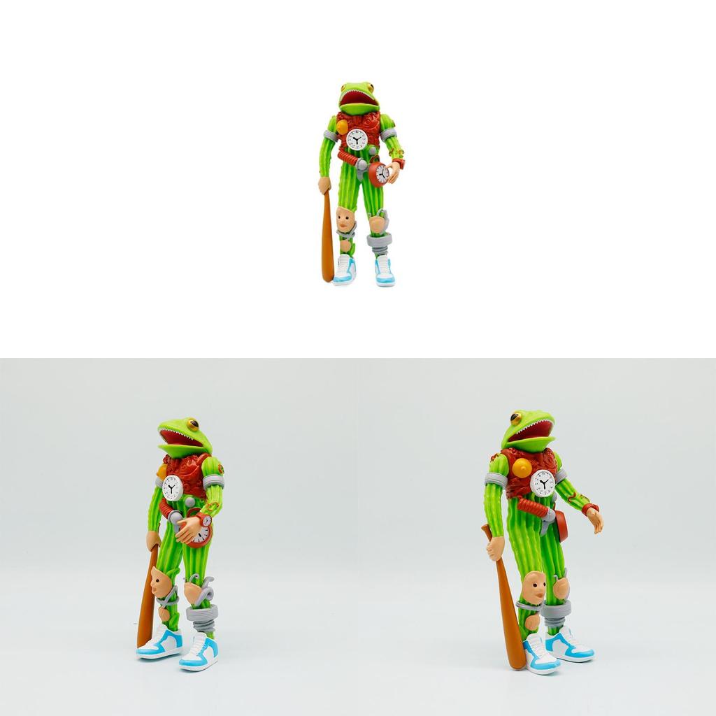 Italian Brainrot Al Cactus Clock Fusion Monster Pvc Toy With Running Shoe Design For Kids Playroom Decor