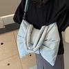 Cotton Padded Ruched Bowknot Shoulder Bag Large Capacity Crossbody Bags  Travel