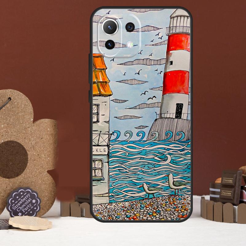 Abstract art highway lighthouse Case For Xiaomi 15 14 Ultra 13T 14T 15T 17 Pro Max POCO X7 Pro X5 X6 F5 F6 F7 F8 Ultra Cover