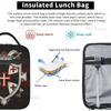 Templerkreuz Isolierte Lunchtasche - Wiederverwendbare Tragbare Schwarze Lunchbox - Kühlende Lunch-Tragetasche für Frauen Männer Büro Arbeit Reise