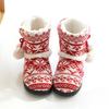 Winter Fur Home Slippers Women Warm Boots Cotton Flat Platform Indoor Floor Shoes For Female Womens Girls Weave Plush Cozy Boots