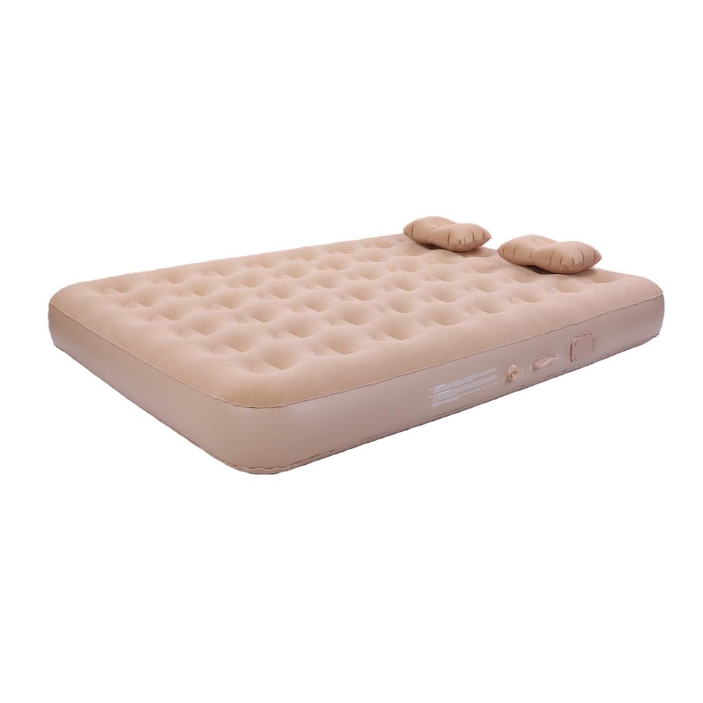 Self-Inflating Mattress with Built-in Pump, Soft Flocked Comfort Bed, Portable Inflatable Bed for Camping, Travel, Guests