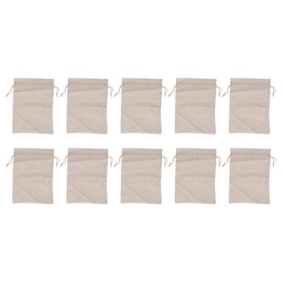 10Pcs Cotton Linen Bag Small Storage Drawstring Bag 9 X 6.7in Reusable Storage Bag for Bread Flowers