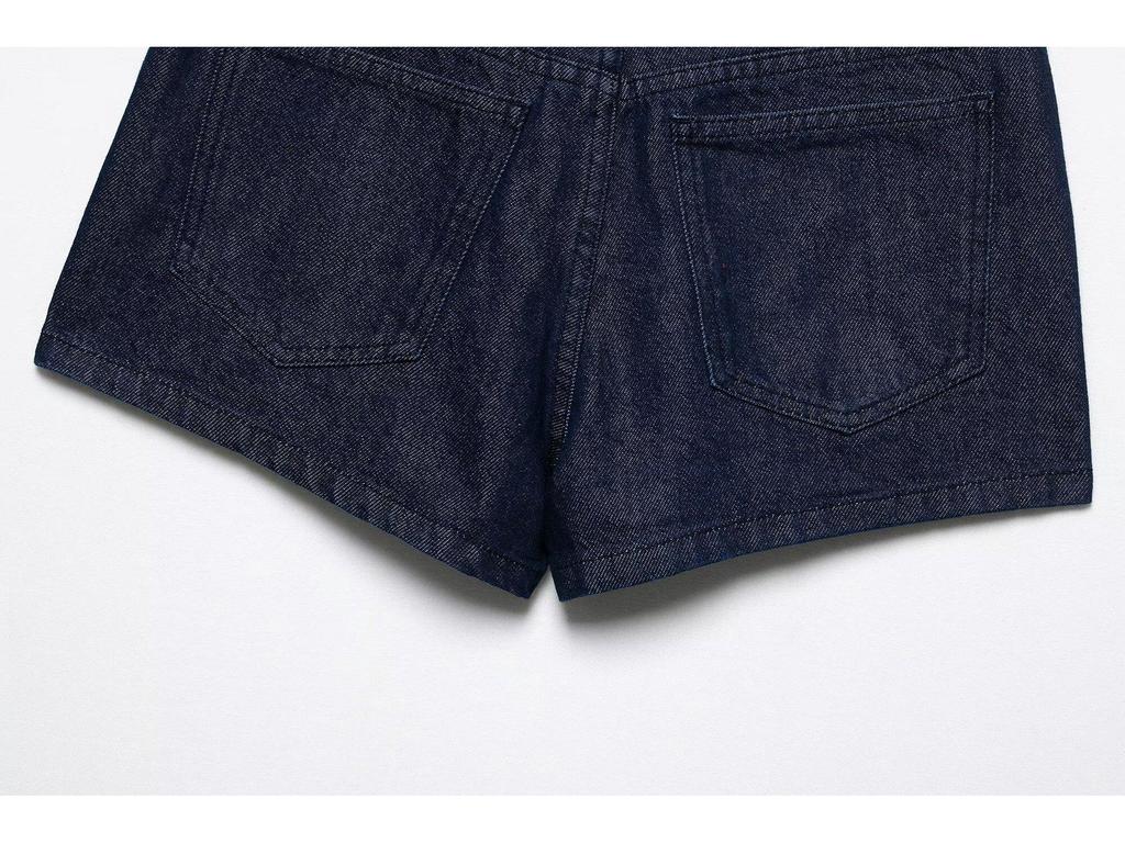 2025 Summer Women's Fashion Pocket Denim Jacket & Shorts Set