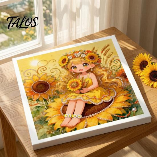 Decorative Tabletop Craft Ornaments Luxury Faux Pearl Rhinestone Painting Kit, 25x25cm DIY Resin Art with Animal Unique Projects Floral Patterns,