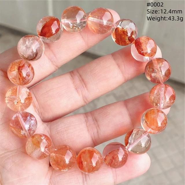 Natural Red Limonite Quartz Trendy Strand Bracelet Rare Stretch Yellow Phantom Round Beads Women Men Jewelry AAAAA